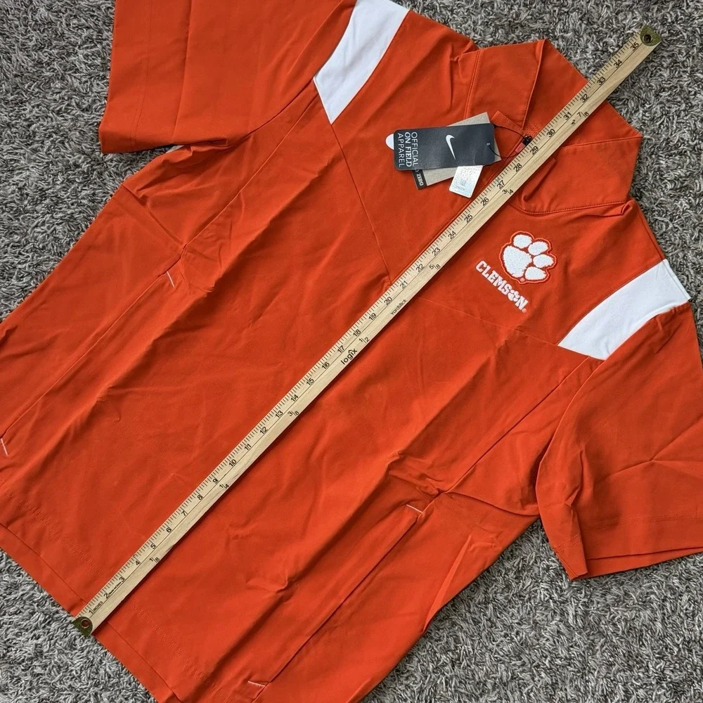 Nike Clemson Tigers Sideline Coaches Jacket Mens Large On-Field Zip Up Orange